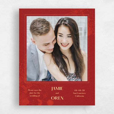 Red Wedding Save the Date - Ames Portrait