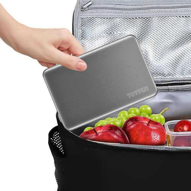 Tuffen Ice Packs for Lunch Boxes, Stainless Steel Cooling Pack for Cooler, Quick Freeze Long-Lasting Reusable Ice Pack, Multi Use Cooler Accessories for Hiking, Camping and Fishing(2 Packs)