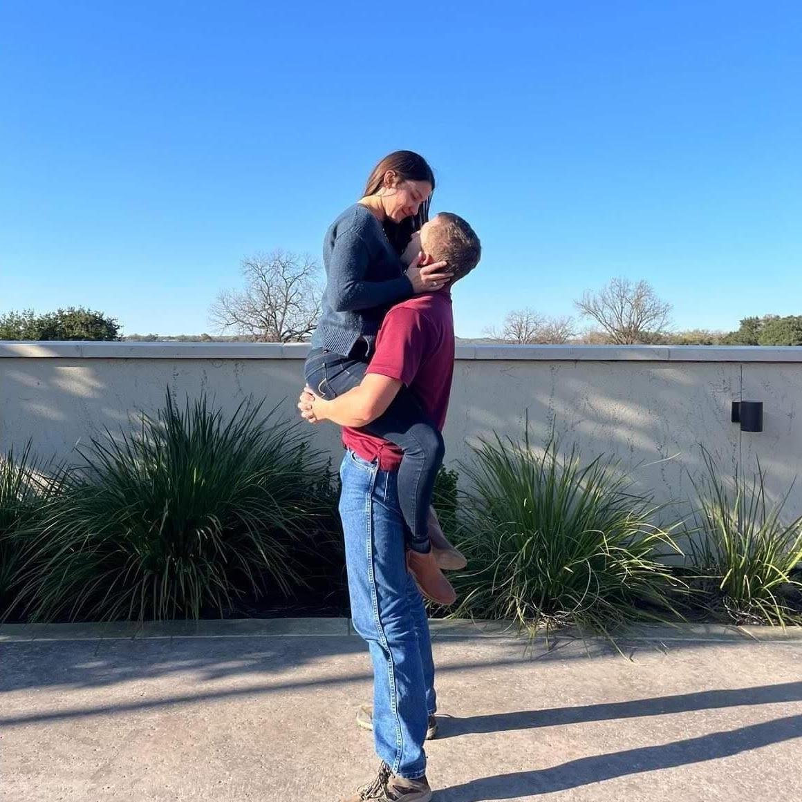 December 12, 2021 - Outside Alstadt Brewery in the rose garden. This is also the location we got engaged!