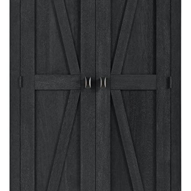 SystemBuild Farmington 31.5" Wide Storage Cabinet, Black Oak