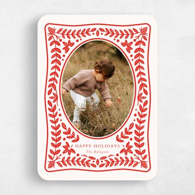 Red Rounded Holiday Card - Southampton