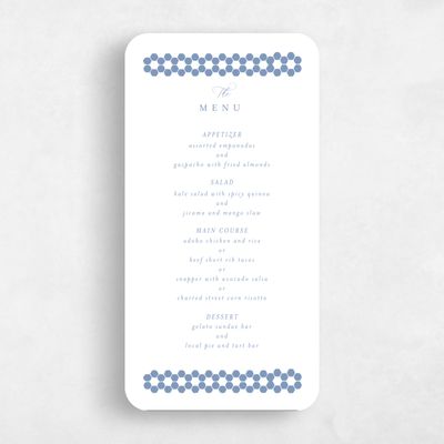 Blue Rounded Wedding Menu - Clover