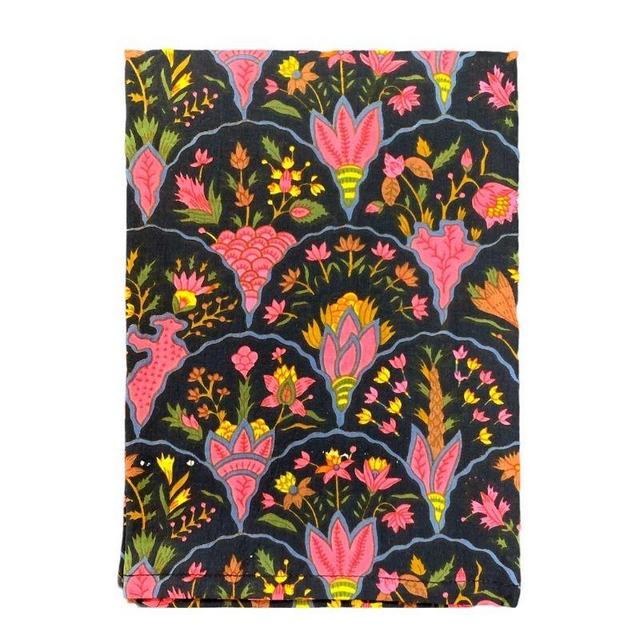 Fanciful Floral Napkin - Dark