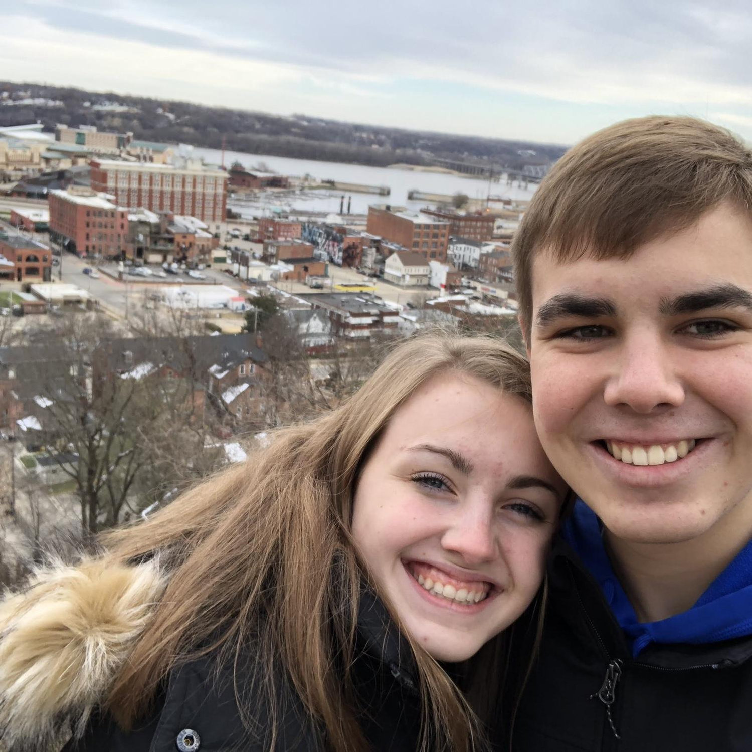 Top of the Dubuque hill, Freshman year of college (2018)