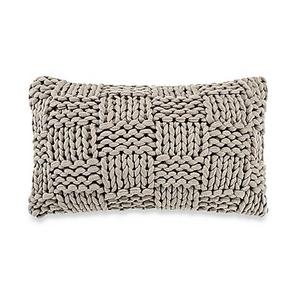 Kenneth Cole New York Dovetail Basket Knit Oblong Throw Pillow in Grey