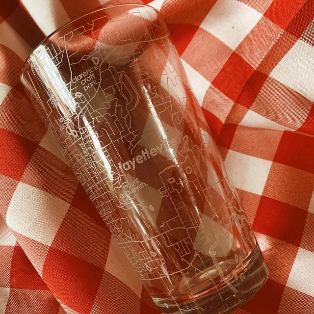 Fayetteville, AR Map Pint Glass