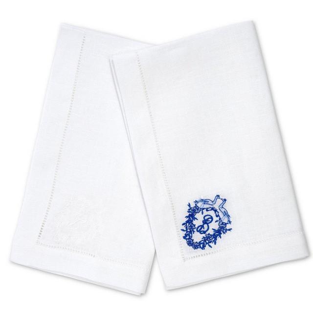 Monogram Linen Dinner Napkins, Set of 4
