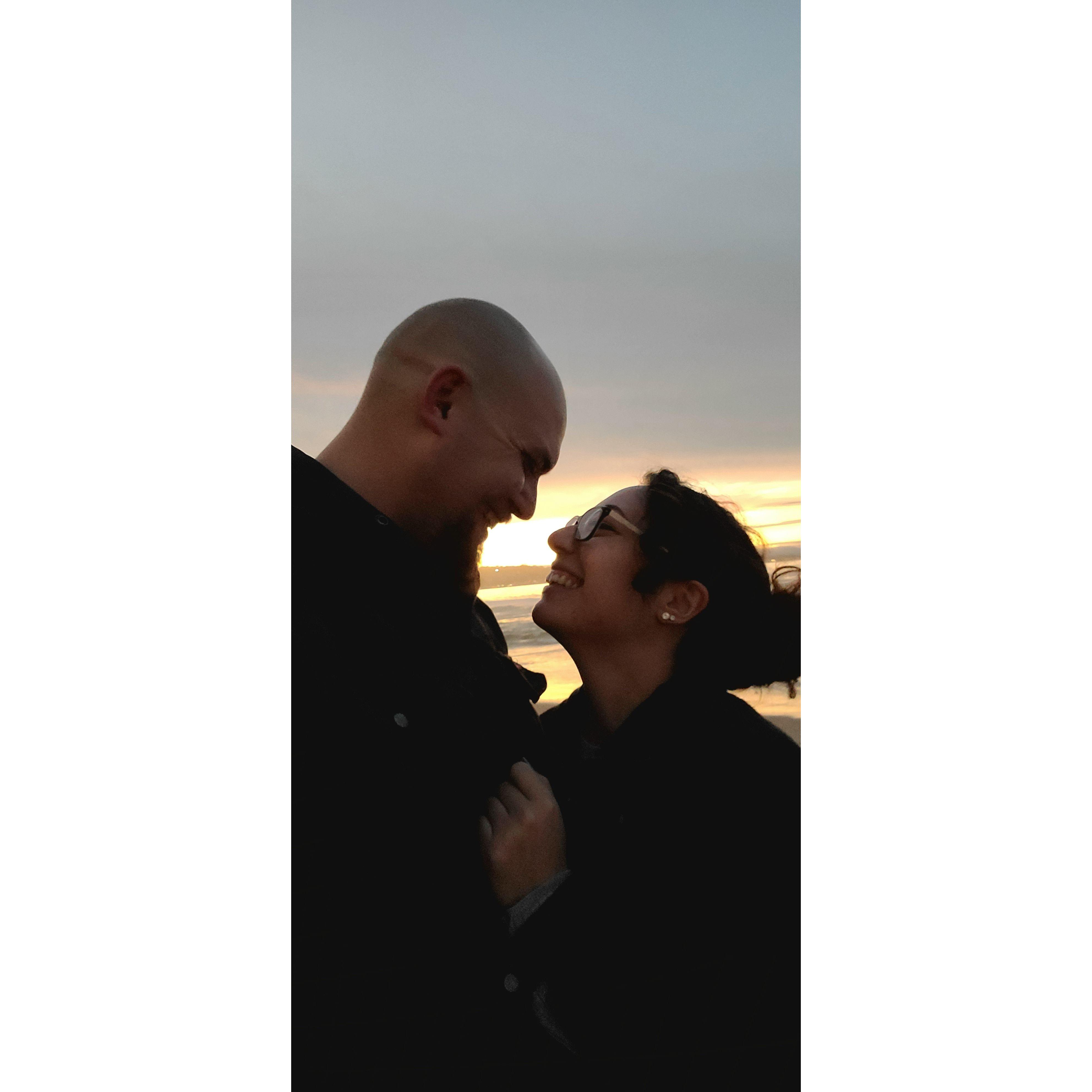 Sunset walk on the beach in Monterery, December 2020
