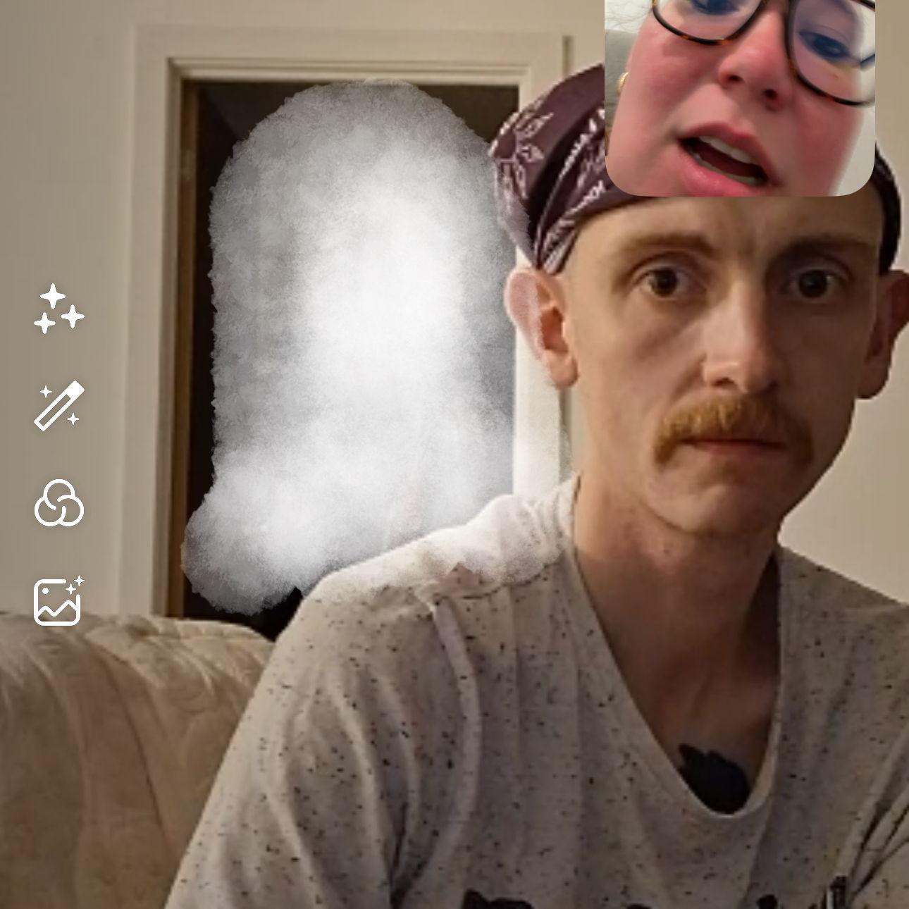 My favorite photo of alex, i tricked him into thinking there was a ghost while on Facetime
