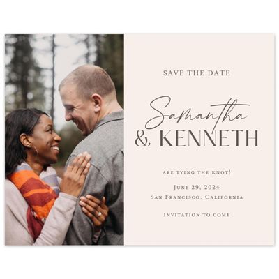 Linen, Brown Wedding Digital Save the Date - Sidney Photo