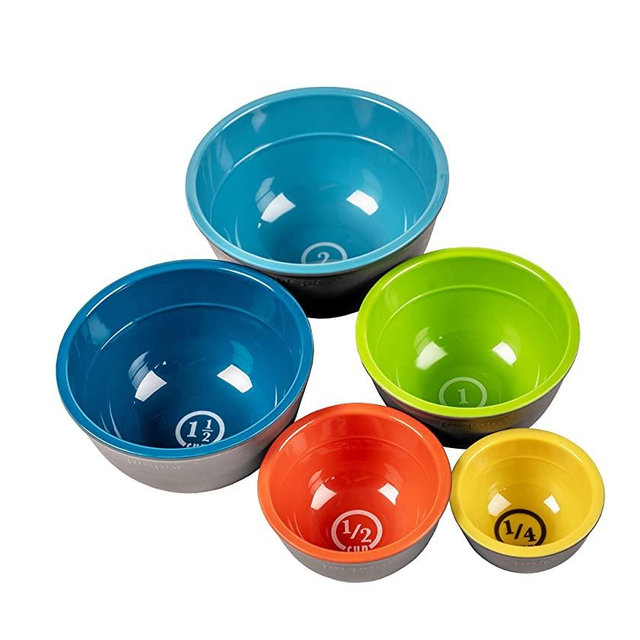 Prepara Two-Tone Melamine Pinch Bowl Set, Set of 5, Multi