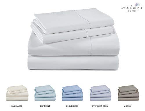 600 Thread Count 100% Cotton Sheet-White-King Sheet Set,4 Piece Long Staple Combed Cotton Sheet Set, Ultrasoft Feathery Touch and Silky Sateen Weave, Fits Mattress Upto 18 Inches Deep Pocket