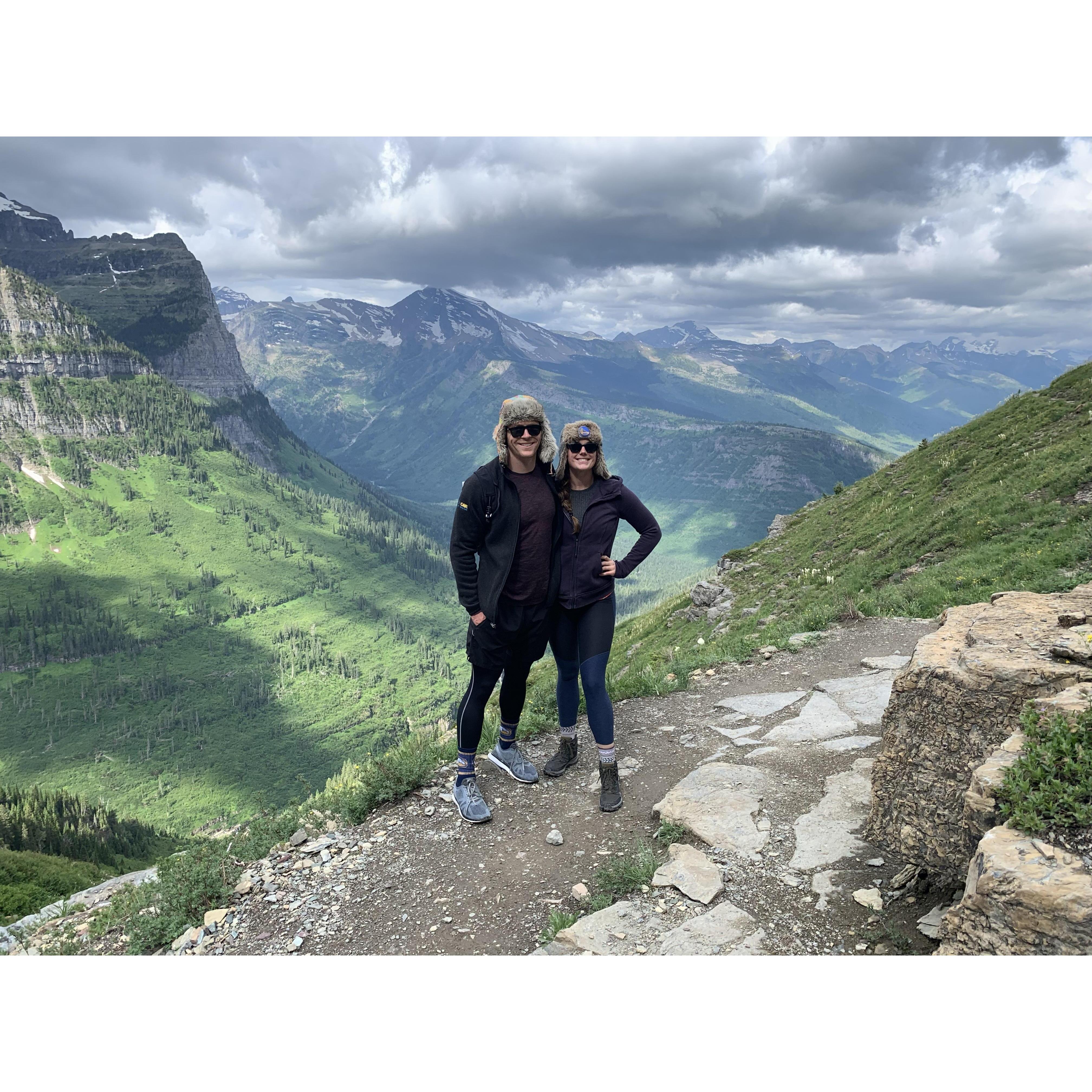 Hiking in Glacier National Park.