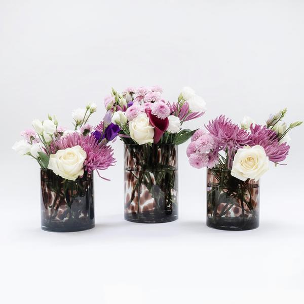 Cylinder Tortoiseshell Vase Trio