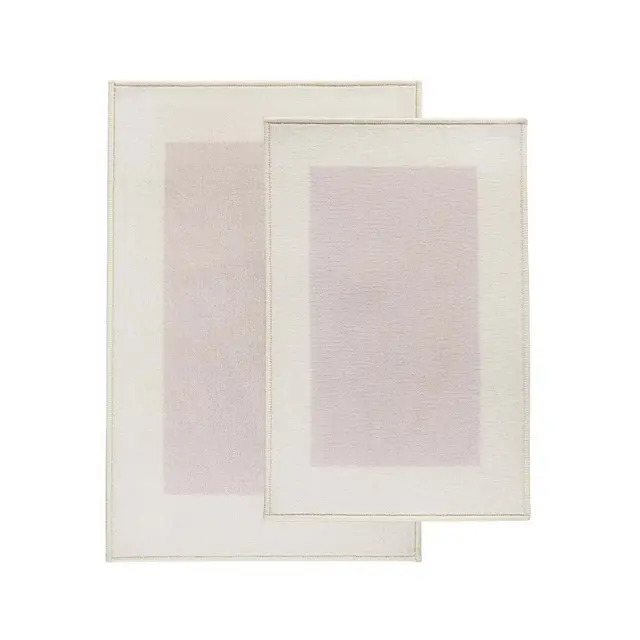 Solid Plush Washable Highly-Absorbent Non-Slip Latex Backing 2 Piece Bath Rug Set, 24'x36", Cream - Blue Nile Mills