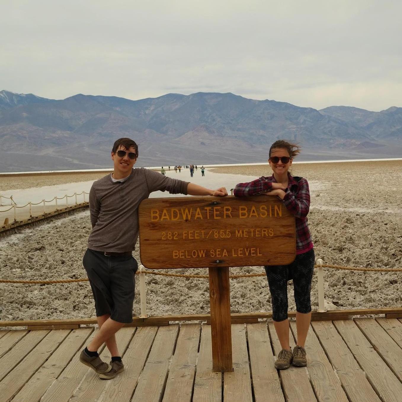 At Badwater Basin - the lowest point in North American during our trip to Death Valley - March 2016.