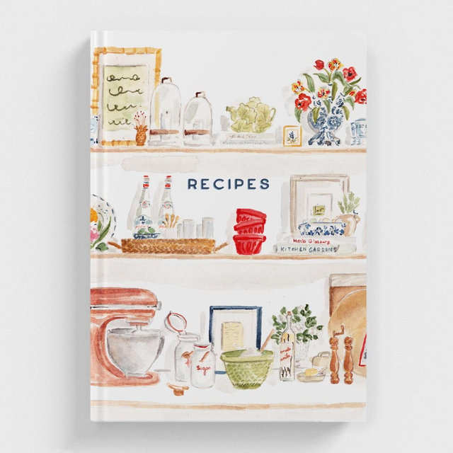 Summer Kitchen Shelves Recipe Journal with Lined Pages
