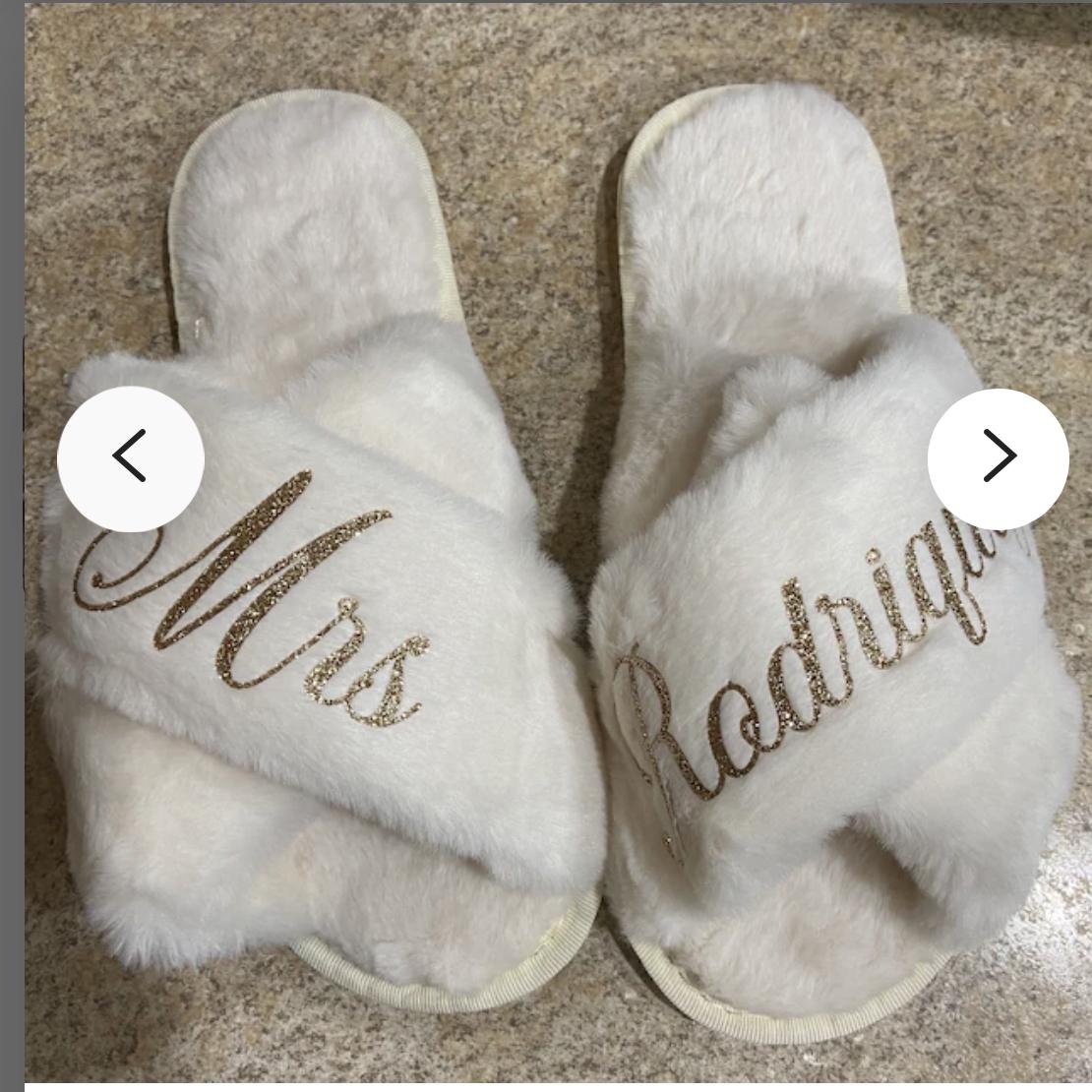 Bride slippers for wedding day