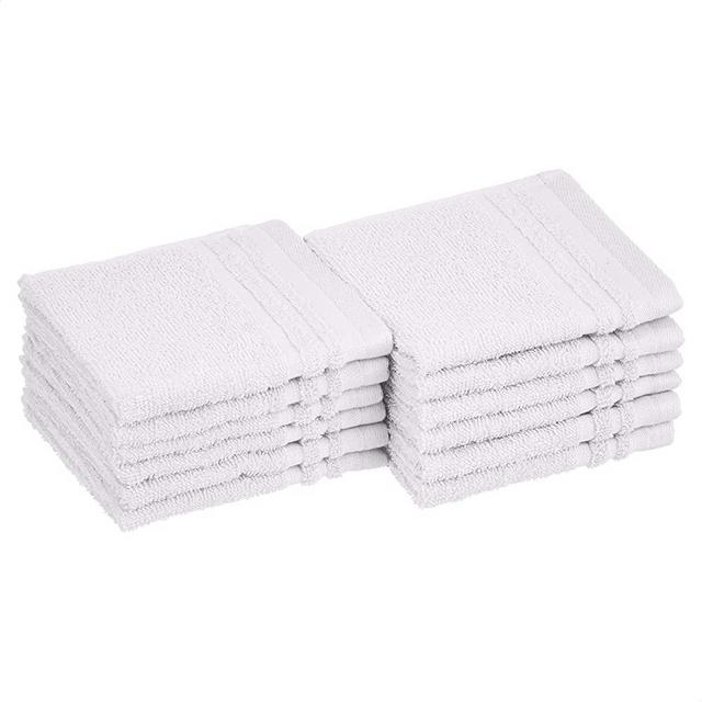 Amazon Basics Cosmetic Friendly Washcloths - 12-Pack, Scenic Snow