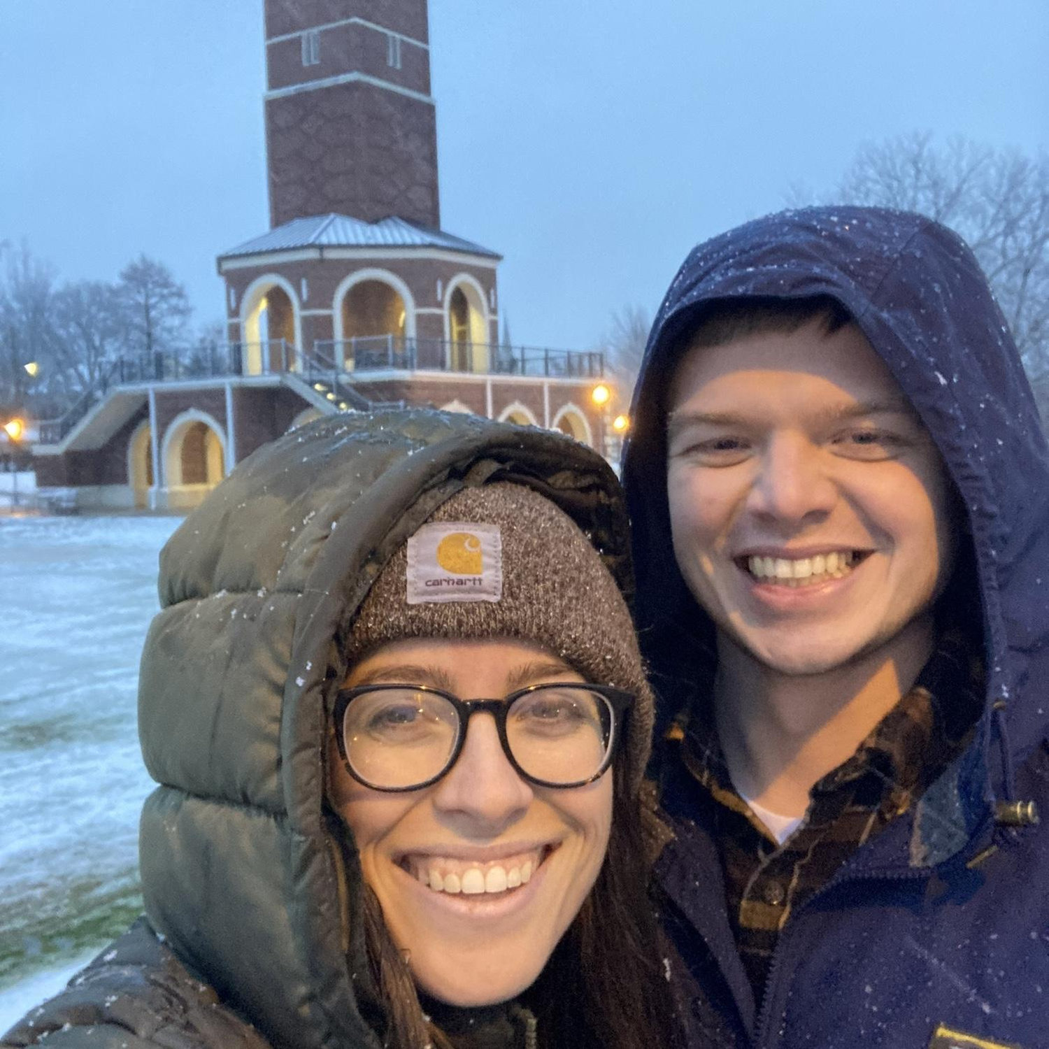 Enjoying a snowy day on Lee’s campus in 2023 - winter romance!