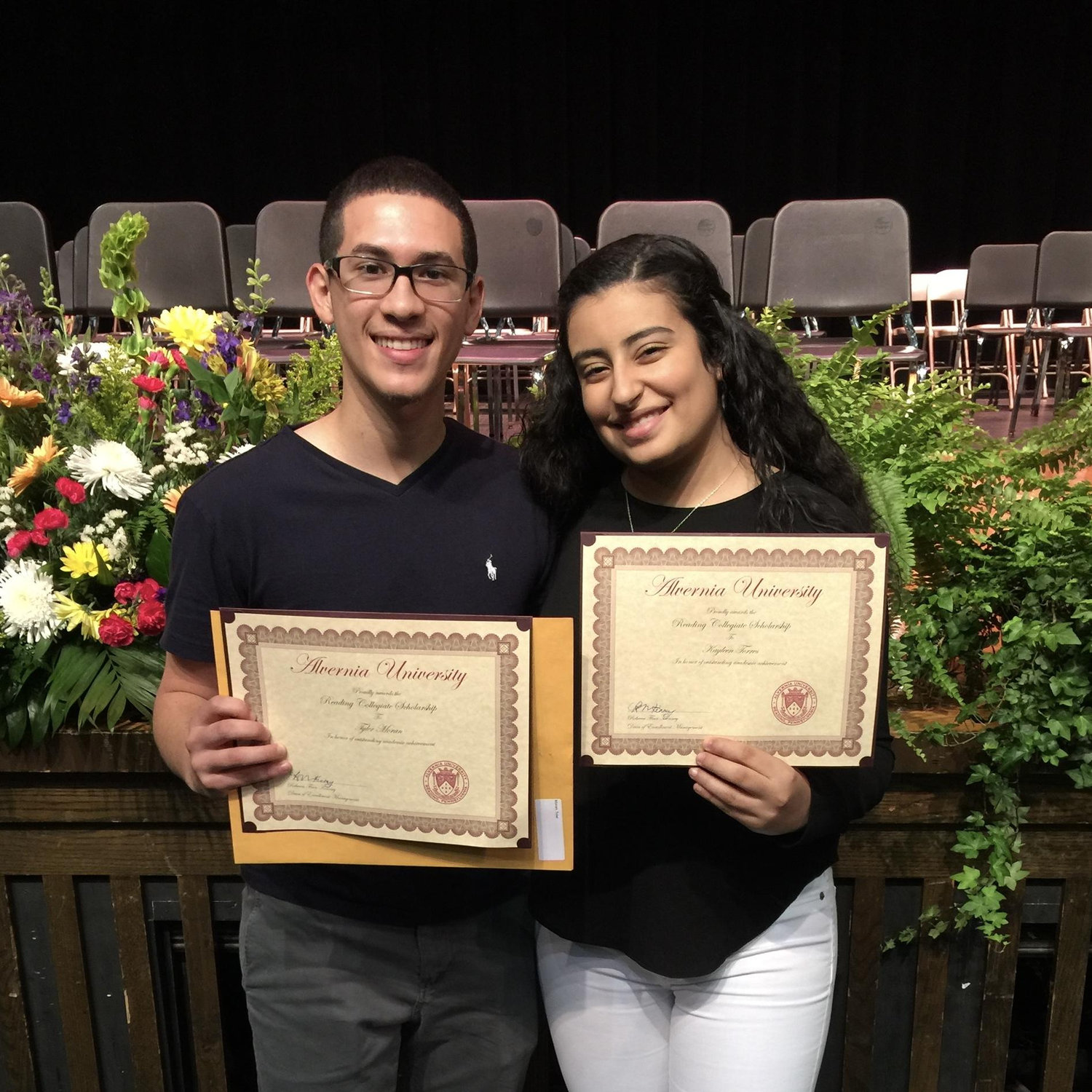 We were both blessed with full ride scholarships to go to college!
