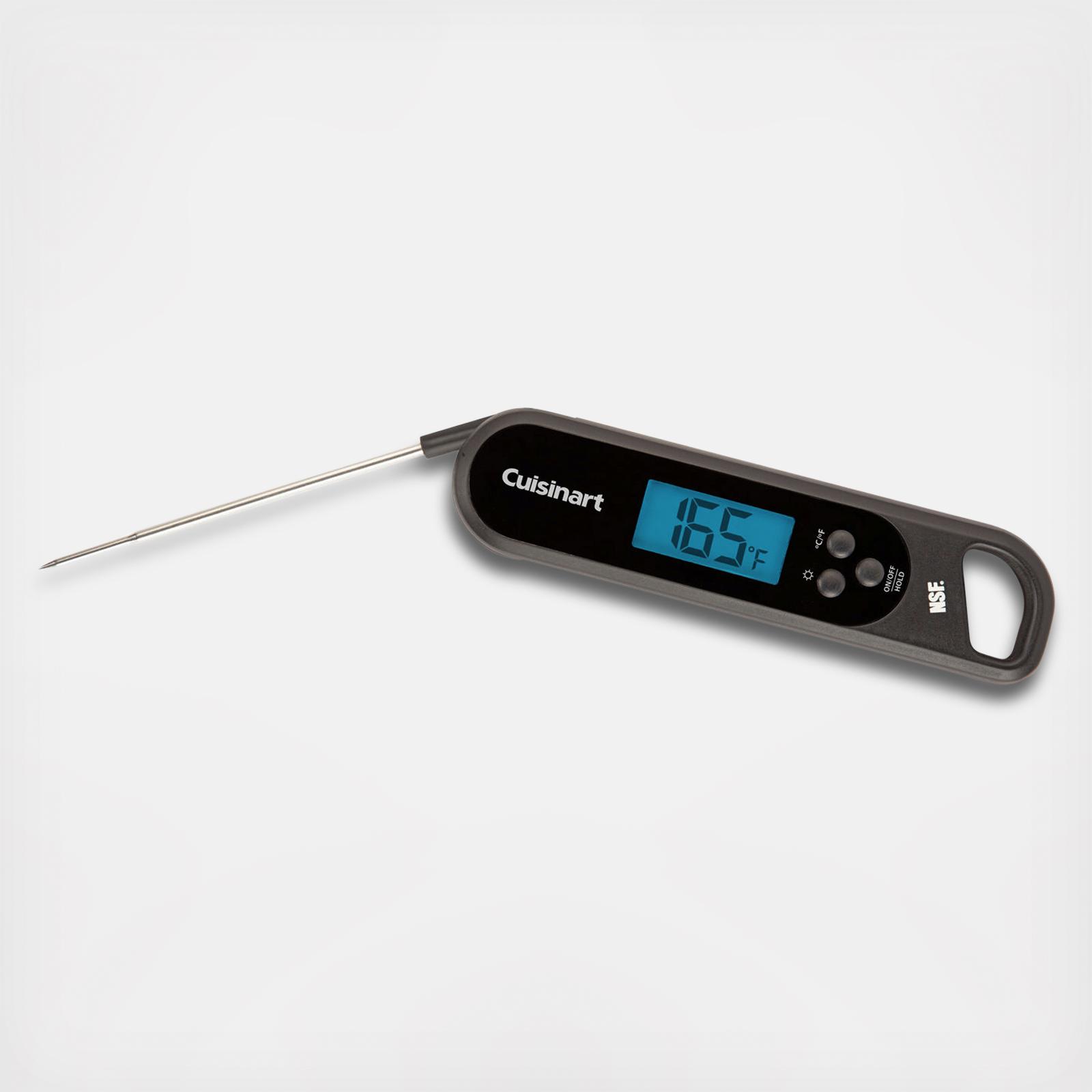 Black Compact Digital Folding Probe Thermometer - Waterproof - 4 1/2 - 1  count box