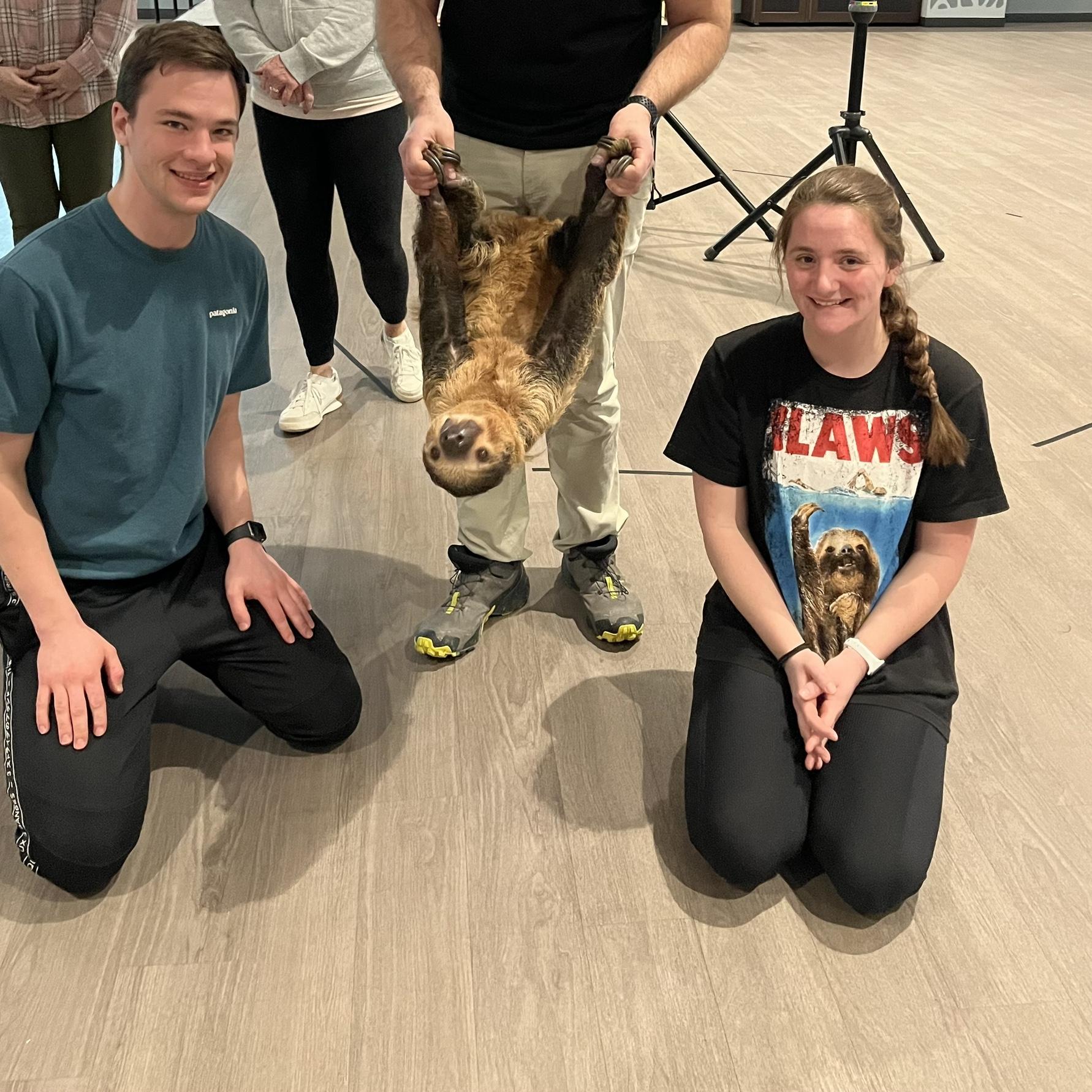 One of Vanessa’s favorite memories! Sloth yoga! 🦥