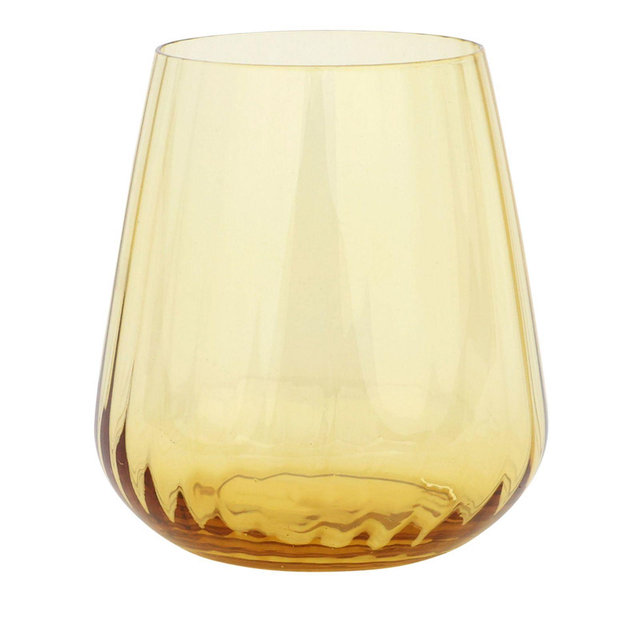 VIETRI Francesca Amber Double Old Fashioned Glass
