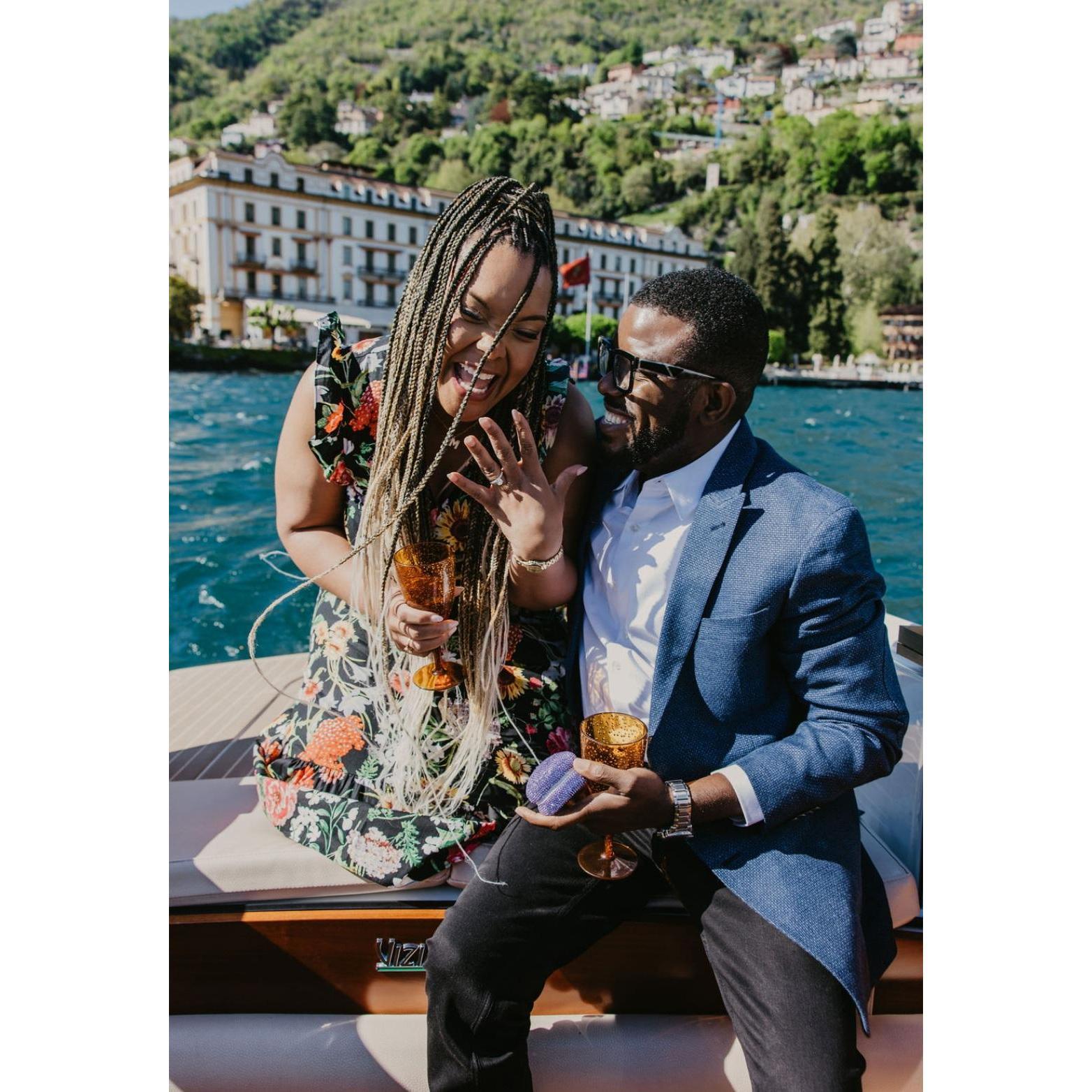 Getting engaged in Lake Como, Italy.