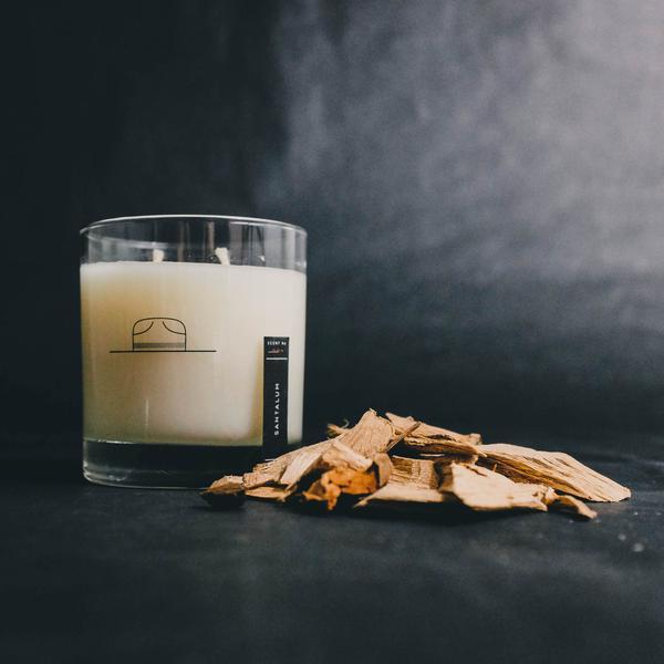 Santalum Candle in Whiskey Glass