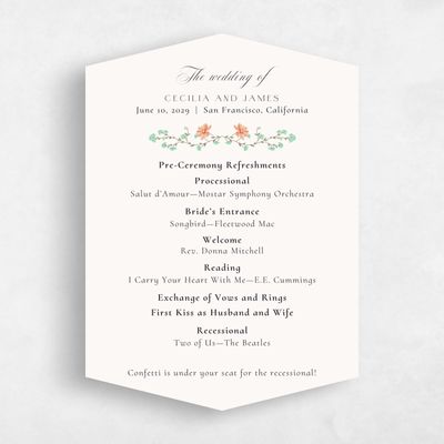 Beige Diamond Wedding Program - Papillon
