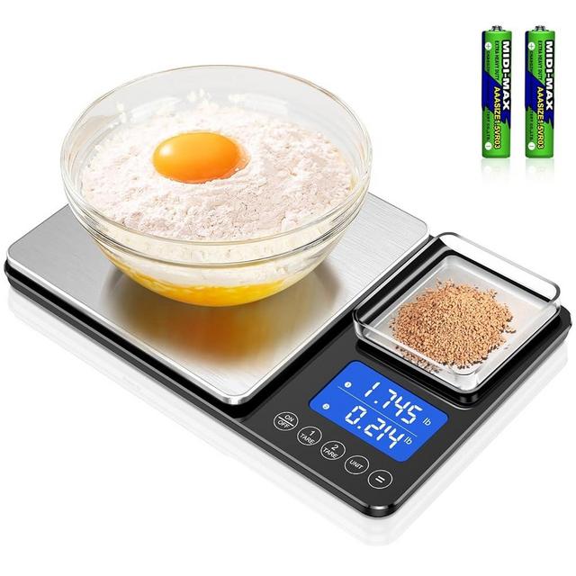 KUAIVO 0.001oz/33lbs Dual Platform Food Kitchen Scales Digital Weight Grams and Ounces, Two Precisions Kitchen Scale for Sourdough Bread, Baking and Cooking with 7 Units Tare, Accumulation Functions