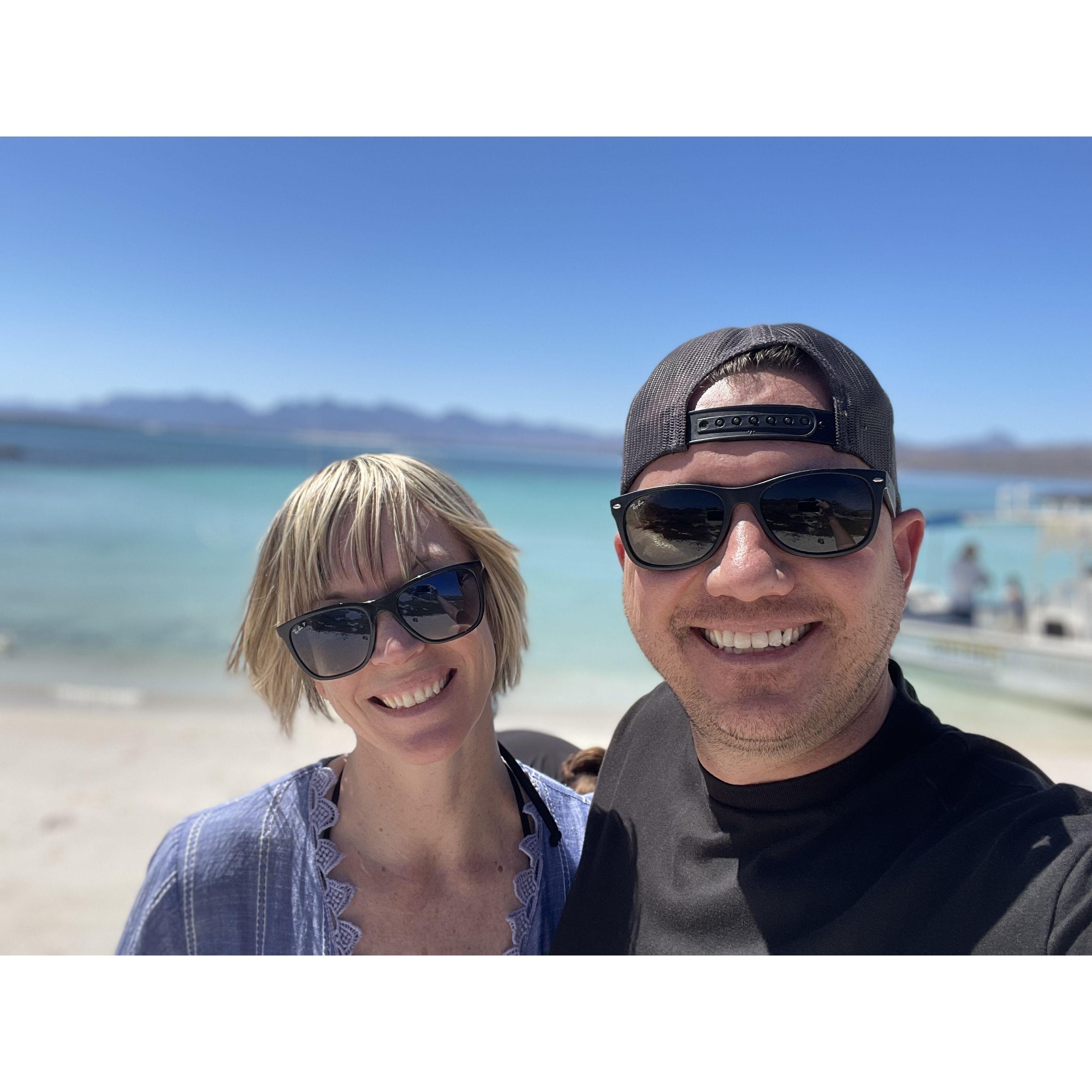 This was taken right before Alan proposed...We are on the beach in Loreto.