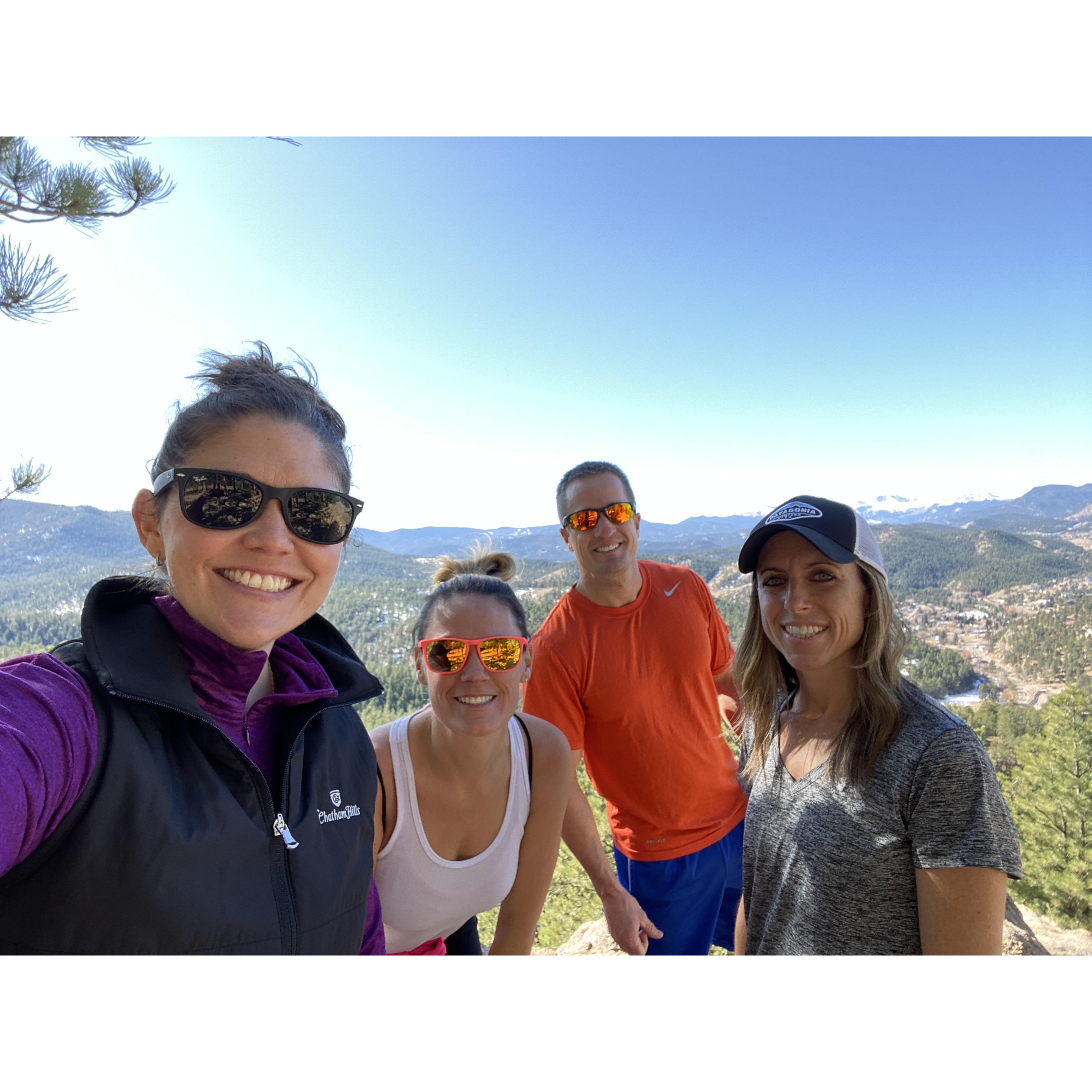 Davids first trip to Denver with my two bridesmaids