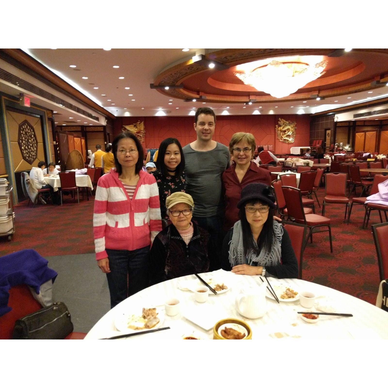 Pearly's family in Manhattan's Chinatown for dim sum