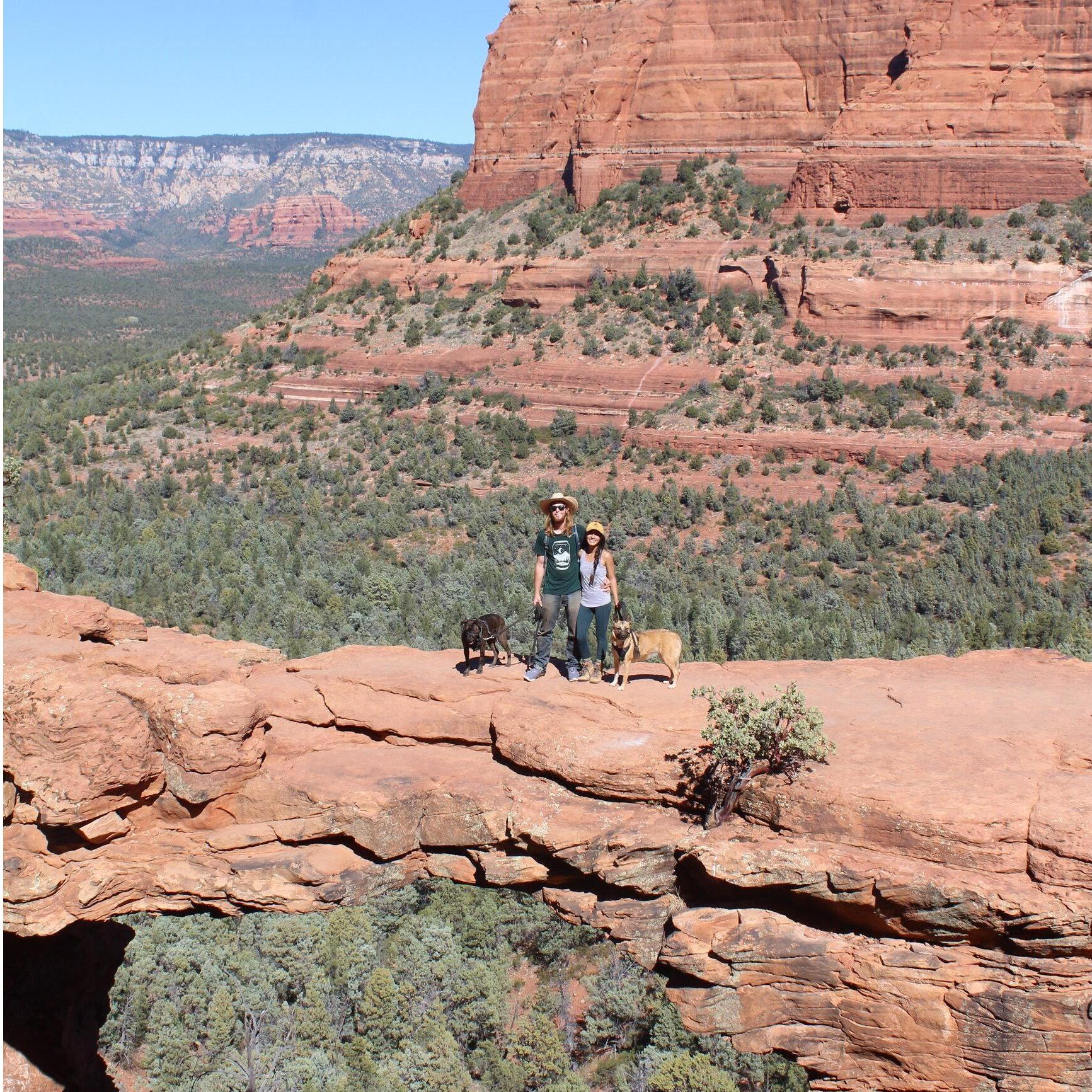 On a more recent road trip through Utah, Arizona, Nevada and California. Here, we stand on Devil's Bridge in Sedona.
