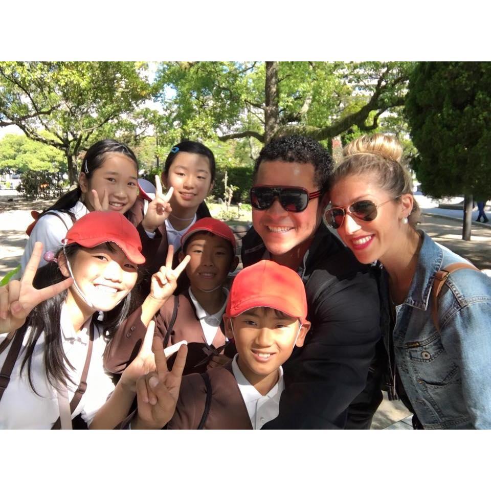 An amazing cultural experience we had when visiting Hiroshima in Japan... the kids had assignments to practice their English by asking us questions!