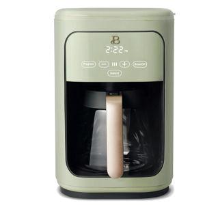 Beautiful 14-Cup Programmable Drip Coffee Maker with Touch-Activated Display, Steel Accents, Borosilicate Glass Carafe, Adjustable Auto Shut-Off, Keep-Warm Mode, by Drew Barrymore (White Icing)