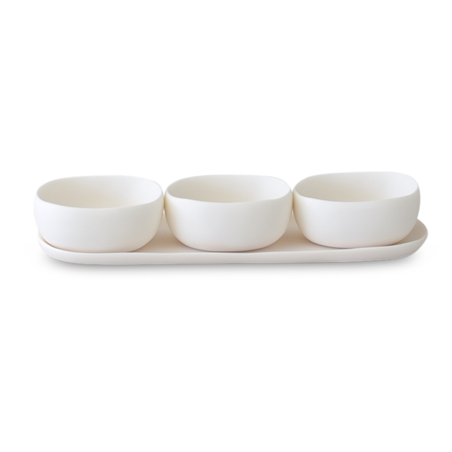 CUADRADO Serving Bowl Trio - White