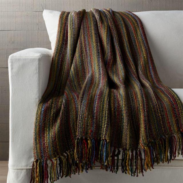 Shelby Sage Green Striped Throw
