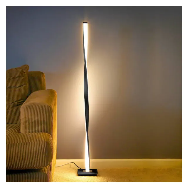 Brightech Helix RGB Modern Dimmable Integrated LED Standing Floor Lamp Matte Black