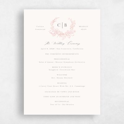 Beige Wedding Program - Daphnel