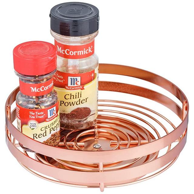 MyGift Metal Spice Container Rack with 6 Glass Jars with Lid 6-oz Jars