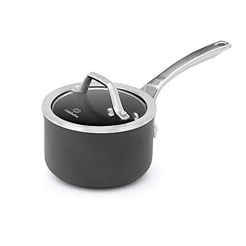 Calphalon Signature 1 Quart Sauce Pan|Hard Anodized Nonstick Pot with Lid, Black