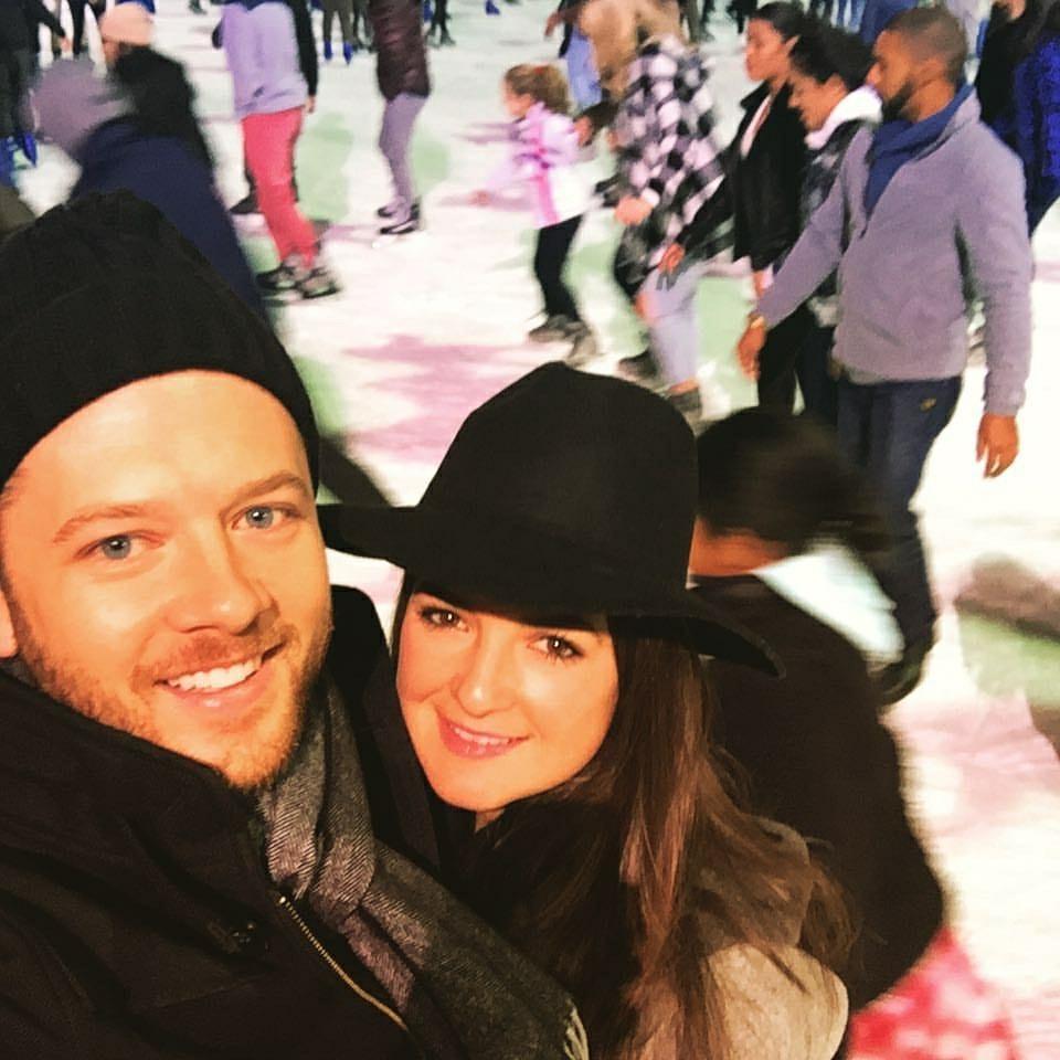 A selfie while ice skating at Bryant Park in NYC!