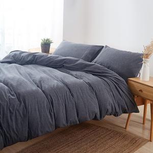 sheltin 100-Percent Natural Washed Cotton Duvet Cover Set, Includes 1 Duvet Cover and 2 Matching Pillow Shams, Ultra Soft,Zipper Closure,Corner Ties,Full/Queen, Dark Gray