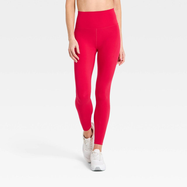 Women's Super Flex High-Rise 7/8 Pocketed Leggings - All In Motion™ Red S