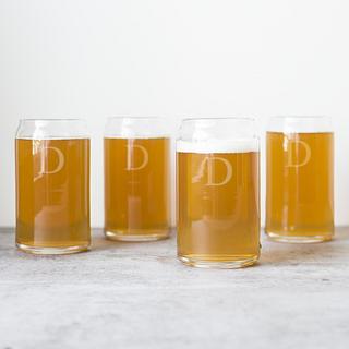 Personalized Craft Beer Can Glass, Set of 4