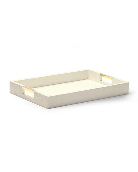 AERINCream Faux-Shagreen Desk Tray