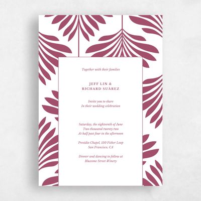 Cabernet, Purple Wedding Invitation - Mantova Frame Letterpress